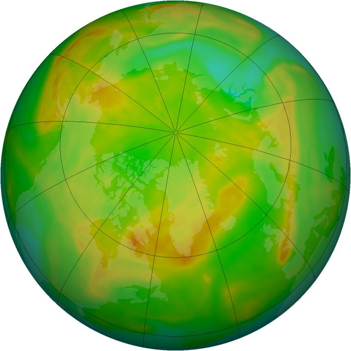 Arctic ozone map for 09 June 2015
